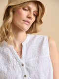 BRAKEBURN Buoy Sleeveless White Blouse