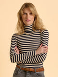 BRAKEBURN Sylvia Striped Roll Neck T-Shirt