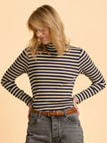 BRAKEBURN Sylvia Striped Roll Neck T-Shirt