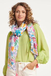 SMASHED LEMON Multi-colour Summer Floral Print Scarf