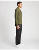 Remus Uomo Green Long Sleeve Polo Half Button Polo Shirt