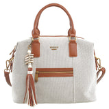 BESSIE LONDON Tan Boho Canvas Tote Bag