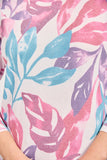 MUDFLOWER Pink Leaf Print Lightweight Jumper