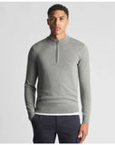 Remus Uomo Light Grey Long Sleeve Half Zip Sweater