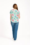 MUDFLOWER Green Floral Splash Print Top 620