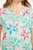 MUDFLOWER Green Floral Splash Print Top 620