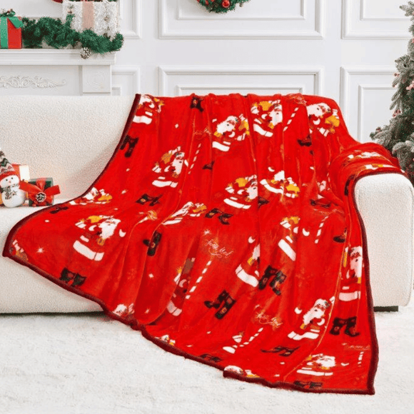 Santa Mail Christmas Flannel Luxury Sherpa Throw 150x230cm