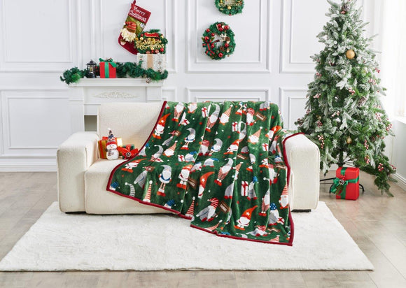 Joyeux Noel Christmas Flannel Luxury Sherpa Throw 150x230cm