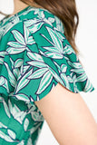 MUDFLOWER Green Leaf Print Summer Dress 242