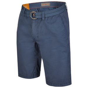 Blue Chino Bermuda Shorts + Belt with Print 697570 1217 45