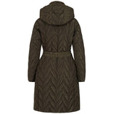 EMRECO Green Hooded Quilted Long Coat