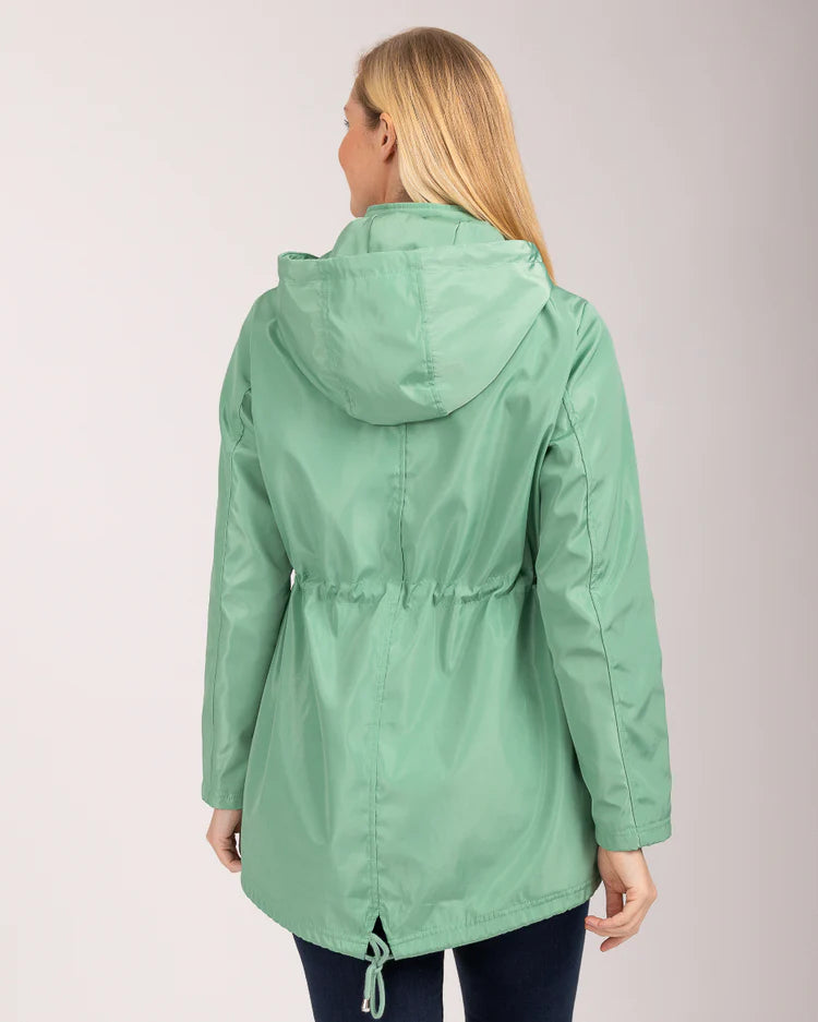 Mint green raincoat on sale