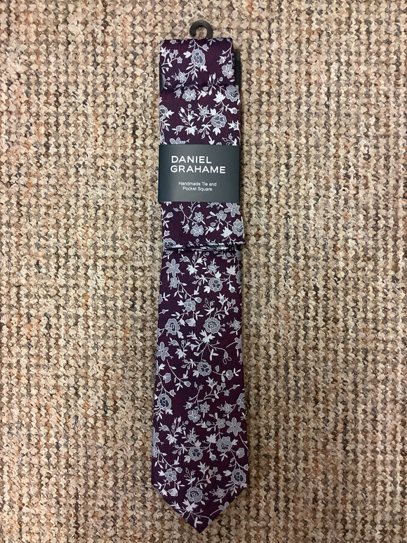 Daniel Grahame Dark Red Standard Width Tie