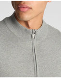 Remus Uomo Light Grey Long Sleeve Half Zip Sweater