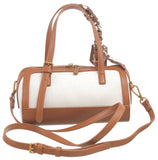 BESSIE LONDON Tan Canvas Barrel Bag