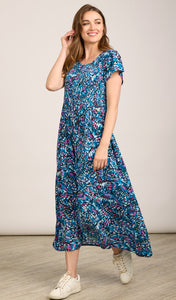 MUDFLOWER Blue Butterfly Print Summer Dress