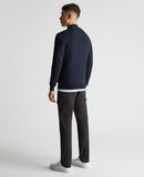 Remus Uomo Navy Long Sleeve Half Zip Sweater