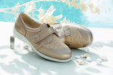 DB SHOES Owl Soft Gold Stretch Panel Shoe
