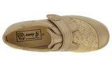 DB SHOES Owl Soft Gold Stretch Panel Shoe