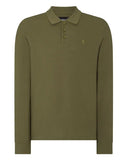 Remus Uomo Green Long Sleeve Polo Half Button Polo Shirt