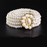 Pearl Oval Buckle Belt in Ivory