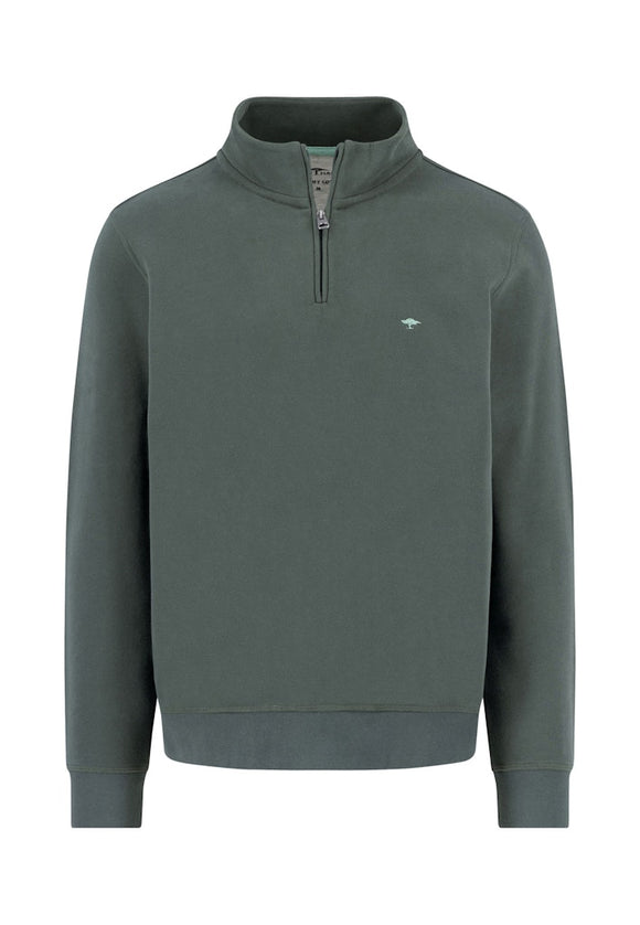 FYNCH HATTON Green 1/4 Zip Sweater