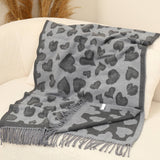 Chic Leopard Scarf Print Wool Scarf - Silver