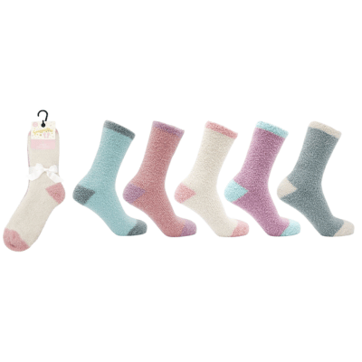 Ladies Pastel Snuggle Toes Socks 3 Pair Pack