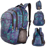 Navy & Green Patterned Backpack