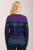 MUDFLOWER Purple Raised Stich Stripe Jumper