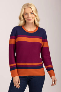 MUDFLOWER Rust Raised Stich Stripe Jumper