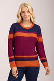 MUDFLOWER Rust Raised Stich Stripe Jumper