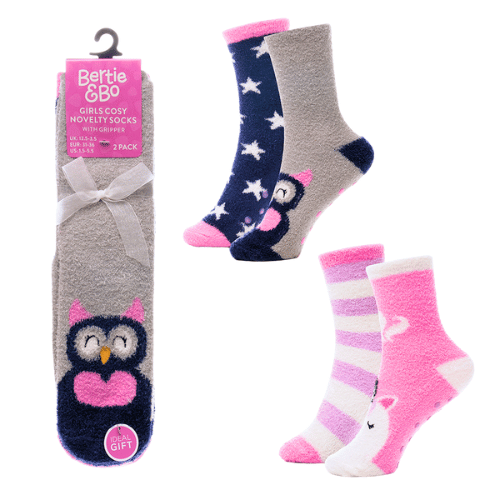 Animal Novelty Brushed Chenille Socks (2pack)