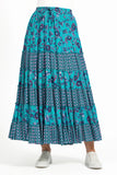 MUDFLOWER Teal Tiered Midi Skirt 269