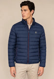 Fynch Hatton Stand Collar Lightweight Quilted Jacket Dark Navy