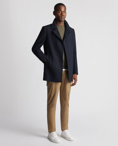 REMUS UOMO Lochlan Navy Tailored Coat