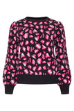 SMASHED LEMON Black & Pink Animal Print Jumper