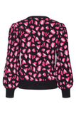 SMASHED LEMON Black & Pink Animal Print Jumper