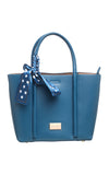 Blue Bucket Bag with Scarf - Bessie London