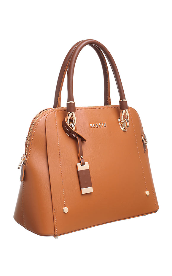 Tan Shell Shape Tote Bag - Bessie London