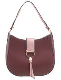 Wine Two Tone Shoulder Bag - Bessie