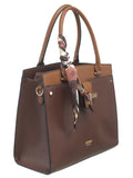 BESSIE LONDON Coffee Scarf Tote Bag