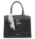 BESSIE LONDON Black Scarf Tote Bag