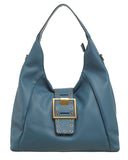 BESSIE LONDON Blue Buckle Shoulder Bag