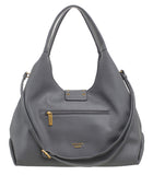 BESSIE LONDON Grey Buckle Shoulder Bag