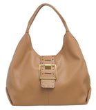 BESSIE LONDON Taupe Buckle Shoulder Bag