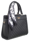 BESSIE LONDON Black Basket Weave Tote Bag