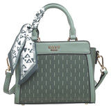 BESSIE LONDON Green Basket Weave Tote Bag