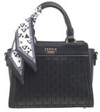 BESSIE LONDON Black Basket Weave Tote Bag