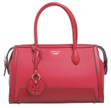 BESSIE LONDON Red Logo Charm Barrel Bag